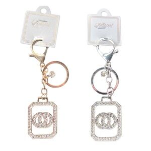 Crystal Logo Keychains - Gold/Silver Set of 6 Random